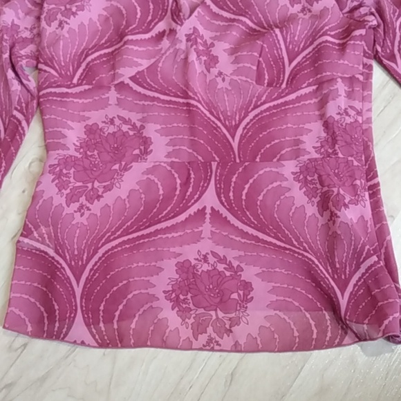 ESPRIT Collection Floral Sheer Top Blouse M - Picture 10 of 14